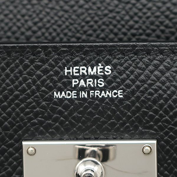 Hermes Long Wallet Kelly Wallet Long Vaux Epson Black Silver Hardware Black B