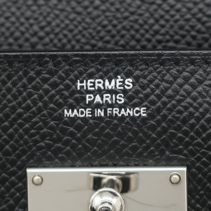 Hermes Long Wallet Kelly Wallet Long Vaux Epson Black Silver Hardware Black B