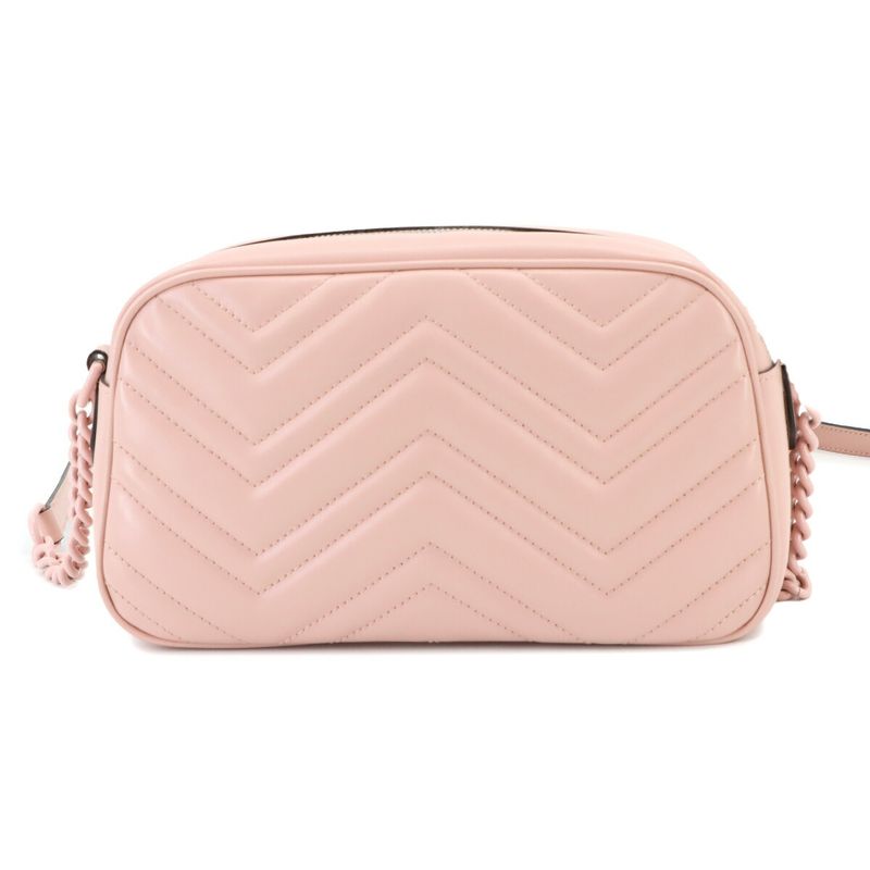 Gucci GG Marmont Quilted Small Chain Shoulder Bag Leather Pink 447632 90298102