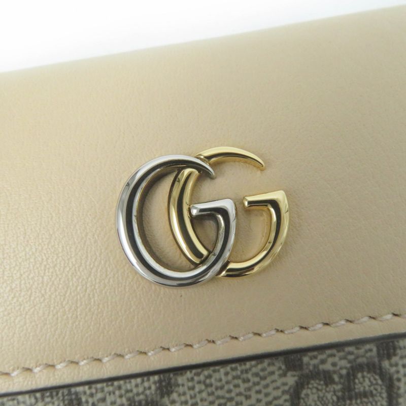 Gucci 795649 Double G Key Case Leather GG Supreme Canvas Beige With Box And