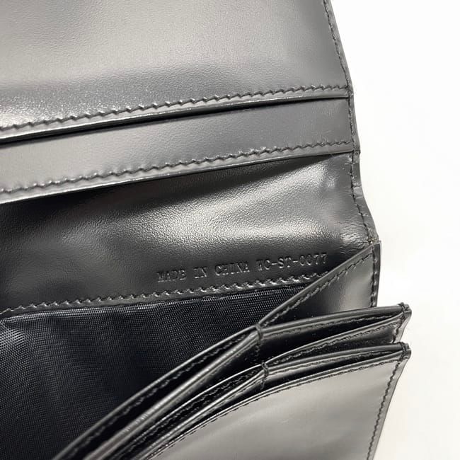 Celine Bifold Long Wallet Black Beige Carriage Pattern C Wallet Excellent