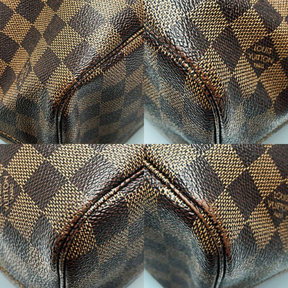 Louis Vuitton Damier Neverfull N41358 Ebene Tote Bag Women's Gold Hardware
