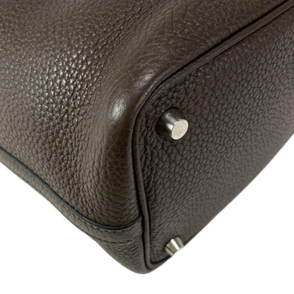 Hermes Handbag Picotin Lock PM Dark Brown Silver Hardware