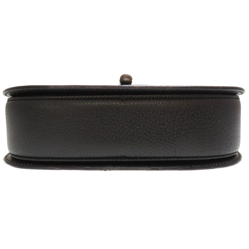 Gucci Bamboo Leather Black 000 2113 0633 Handbag Bag Black 0187 Gucci