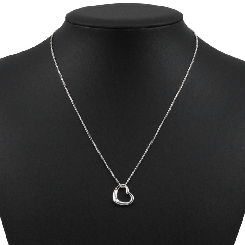 Tiffany & Co Open Heart Elsa Peretti 925 Silver Ladies 2.4g Necklace