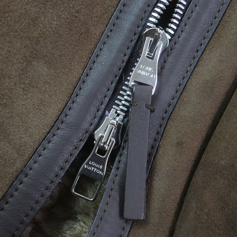 Louis Vuitton Mouton Cowhide Hooded Double Zip-up Mouton Coat