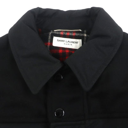  Saint Laurent Paris 486134 Checkered Lined Elbow Patch Cotton Double Zip Up