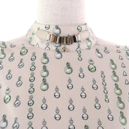 Hermes 22AW 2h0619dn 100% Silk Back Ribbon Total Pattern Long Sleeves Cut And