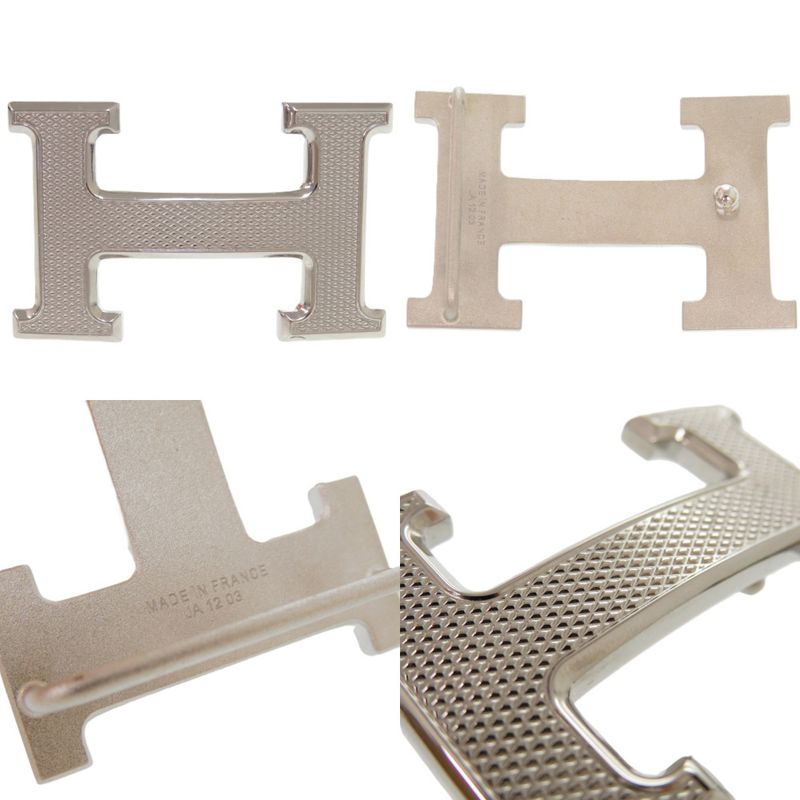 Hermes H Guilloche Reversible Constance H Leather Black B Marked Black Belt