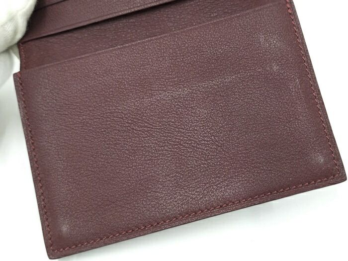 Cartier Mustline Card Case Business Card Holder Leather Bordeaux