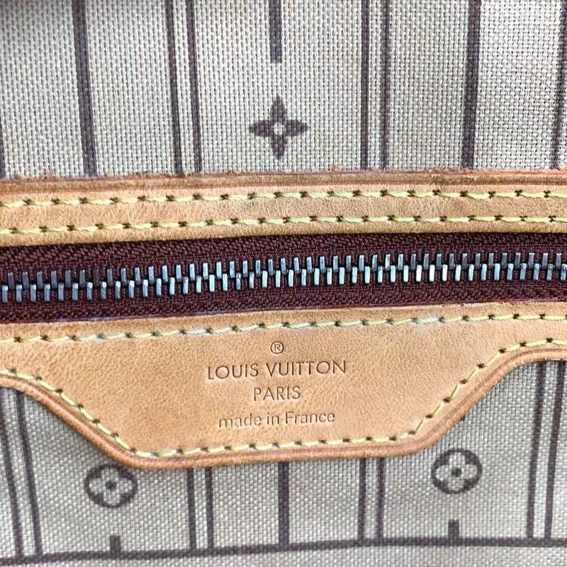 Louis Vuitton Neverfull MM Monogram Leather X PVC Brown Tote Bag Gold M40156