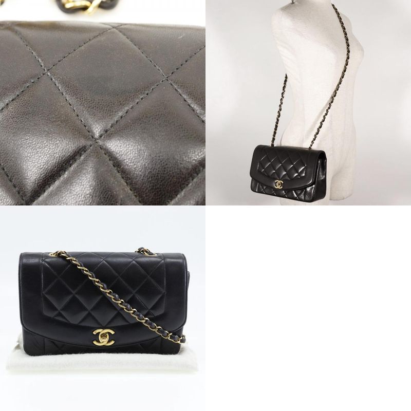 Chanel Diana Flap 22 Chain Shoulder Matelasse A01164 Lambskin Black Ladies
