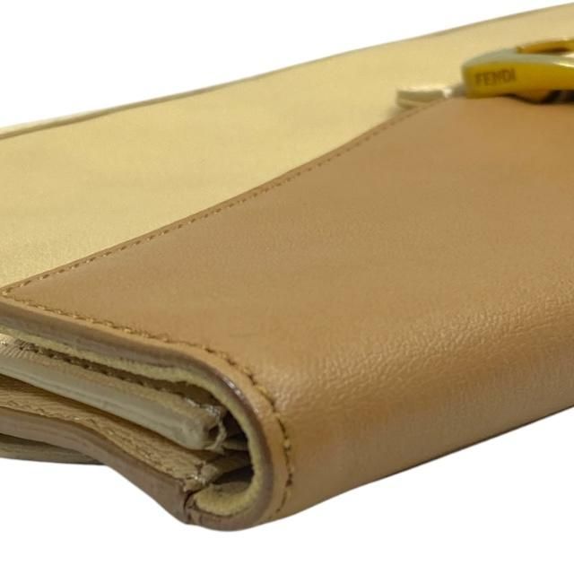 Fendi Chameleon 8m0284 Clutch Bag Clutch Pochette Leather Light Brown Beige
