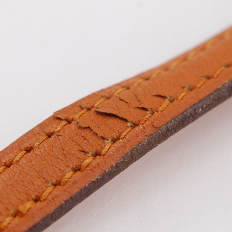 Hermes Leather Orange/black 0V Women's Shoulder Bag