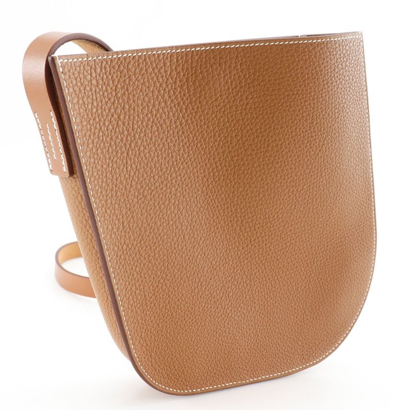 Hermes Perspective Cavaliere 21 Togo Gold Brown U Unisex Shoulder Bag