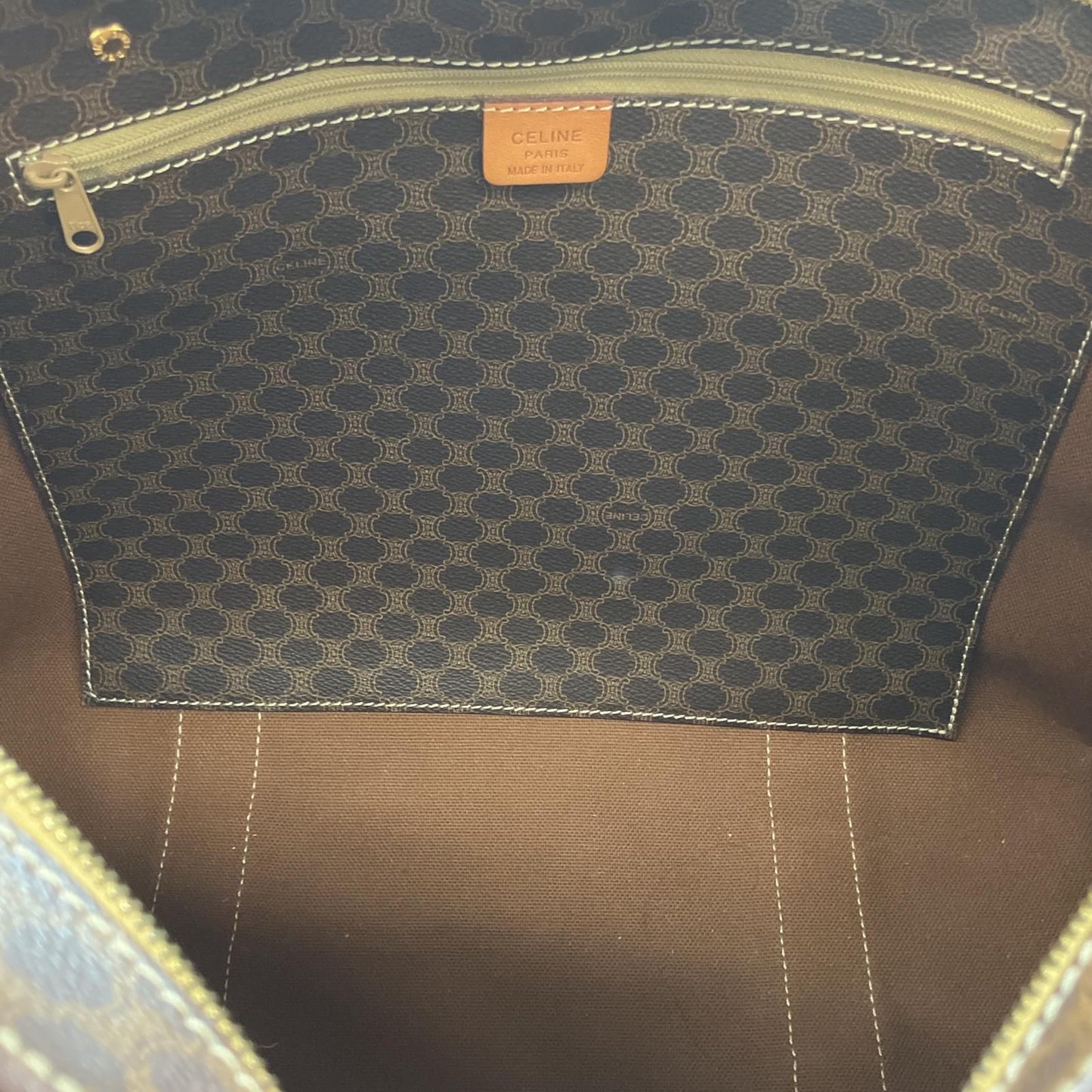 Celine Tote Bag Macadam Pattern Internal Peeling Mc96 Brown