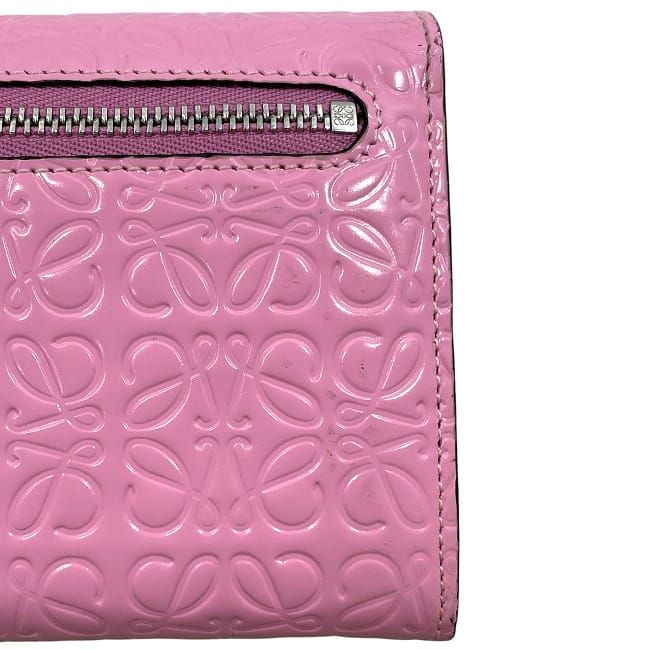 Loewe Folding Long Wallet With Pink Repeat Anagram 107.55f11