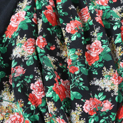 Louis Vuitton 19AW Wool Cashmere Silk Blend Floral Print Puff Sleeves Short