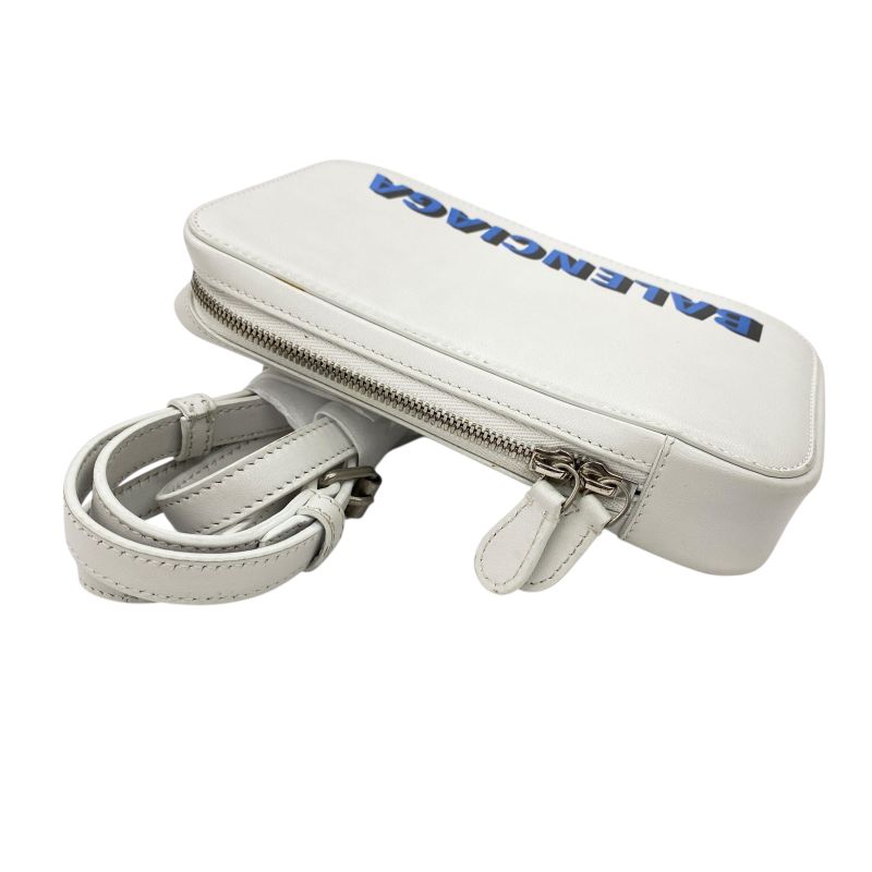 Em10009 Balenciaga Shoulder Bag Phone Shoulder Cache Zip Phone Holder White