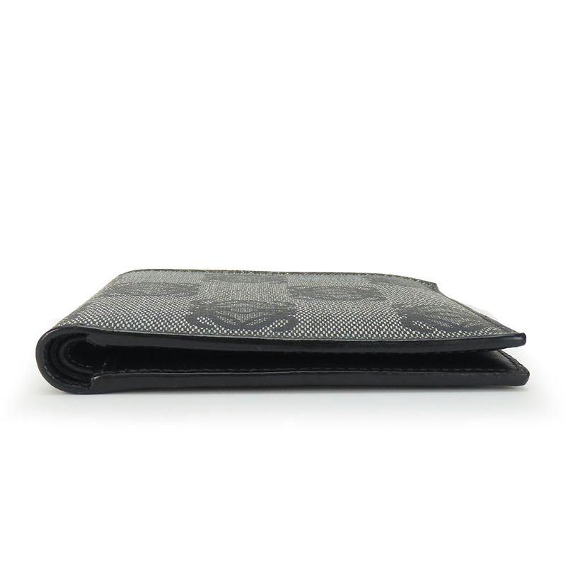 Loewe Bifold Wallet Anagram Leather PVC Gray Black Card Total Billfold Men Loewe