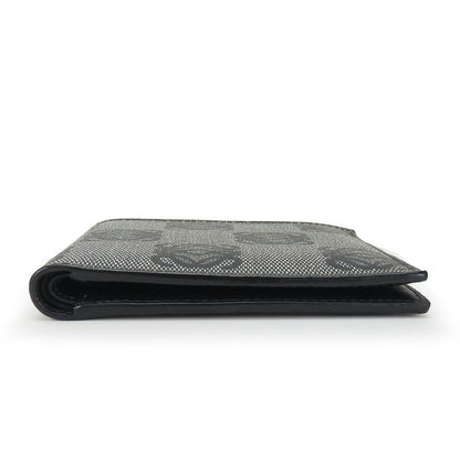 Loewe Bifold Wallet Anagram Leather PVC Gray Black Card Total Billfold Men Loewe