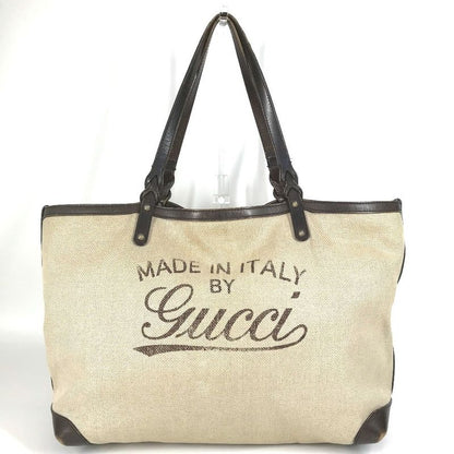 Gucci Shoulder Bag Logo 247207 Leather / Canvas Beige