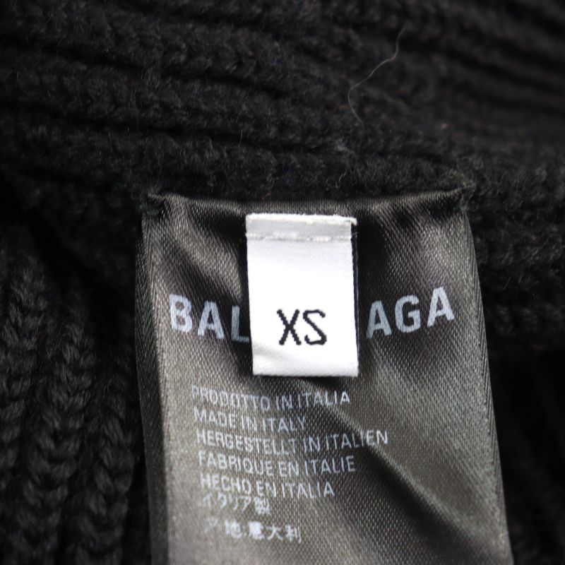 Balenciaga 20AW 641734 Oversized Half Zip Knit Sweater With Logo Pattern