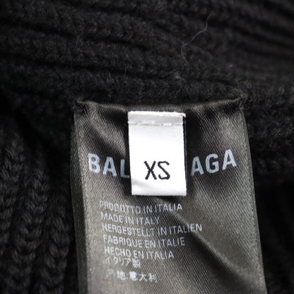 Balenciaga 20AW 641734 Oversized Half Zip Knit Sweater With Logo Pattern