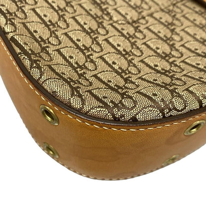 Dior/christian Dior Shoulder Bag Street Chictrotter Beige And Brown Leather