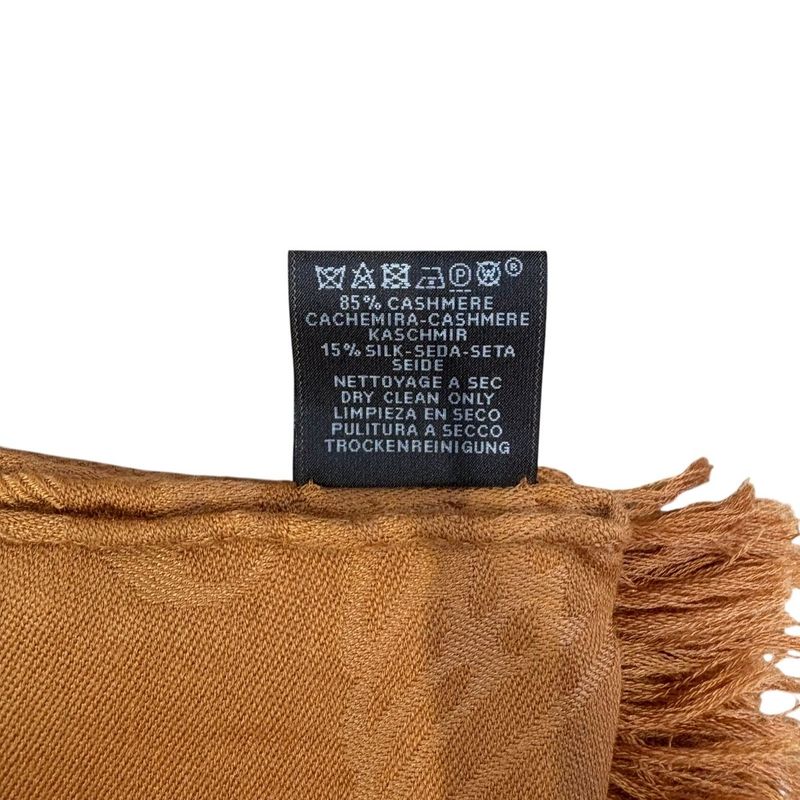 895 Hermes Shawl New Livris 220 Orange-Brown Large Shawl Cashmere Silk Hermes