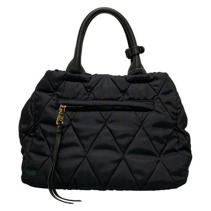 Prada Tote Bag New Tessuto Bomber 1bg005 Black Leather