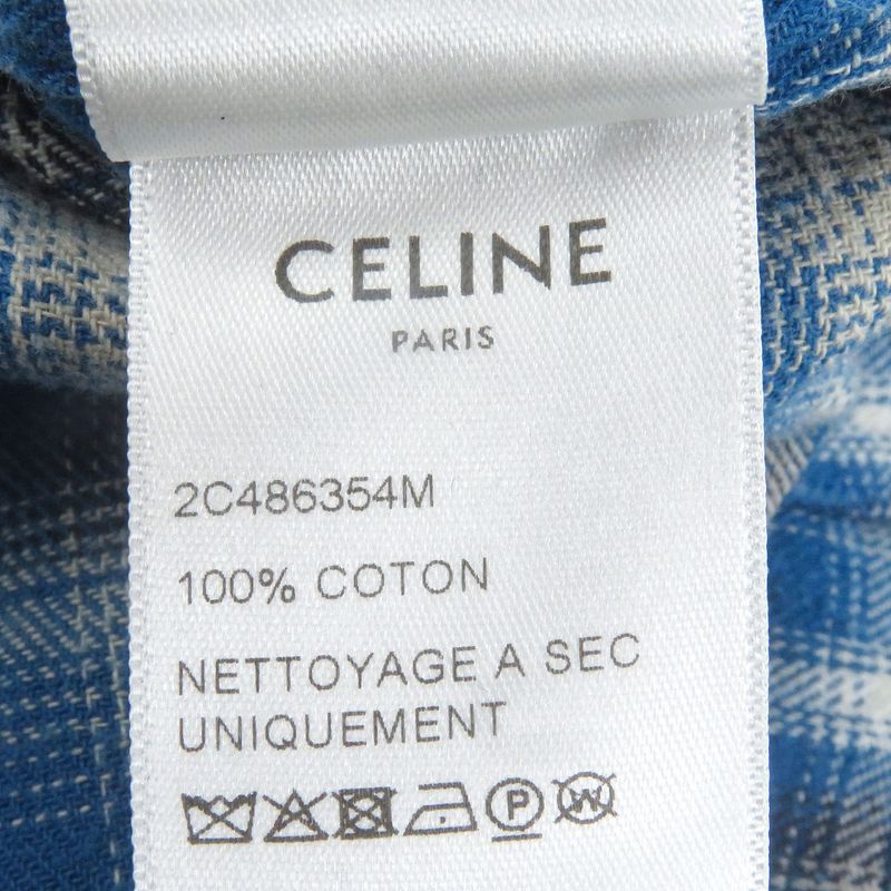 Celine 21SS 2c486354m Loose Shirt In Checked Cotton 100% Cotton Checked Long