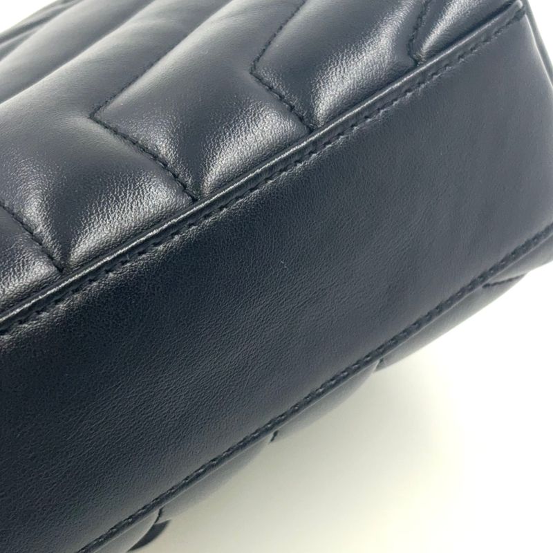 Saint Laurent Paris Lou Leather Black Shoulder Bag Gold