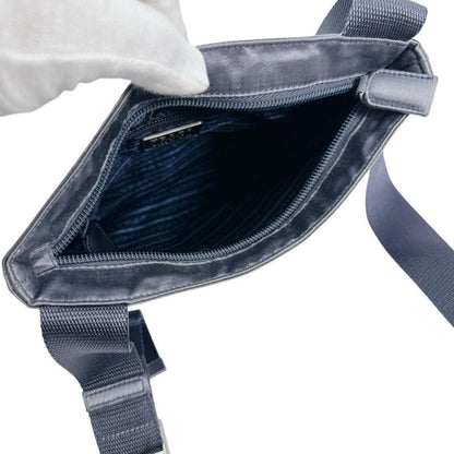 Prada Triangle Logo Pochette Silk Satin Shoulder Bag Prada Light Gray