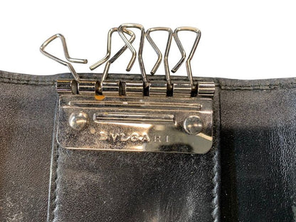 1991bvlgari Key Case 6-Stacks Weekend Silver Hardware Gray Pre-Owned