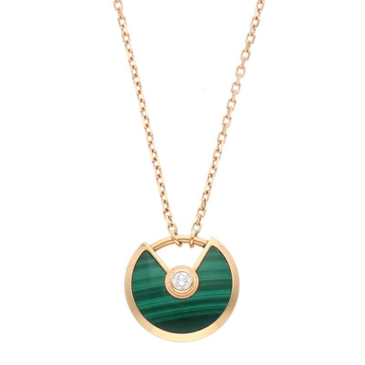 Cartier Amourette De Cartier 18K Yellow Gold Diamond Malachite Necklace Ladies