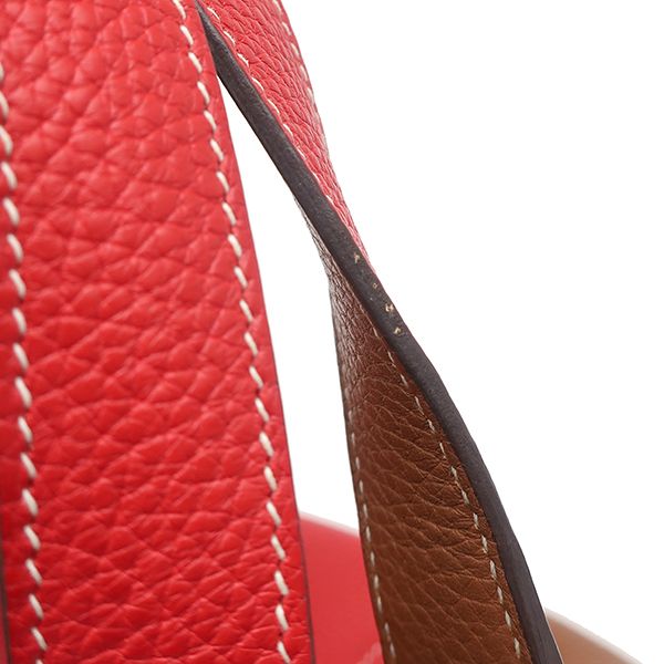 Hermes Handbag Picotin Lock PM Cazac Taurillon Clemence Rouge Coup and Gold