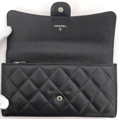 Chanel Bifold Long Wallet Black Matelasse Ap0241 Excellent Condition Wallet