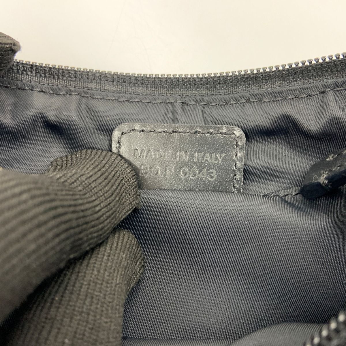 Christian Dior Trotter Handbag Pouch Beige X Black