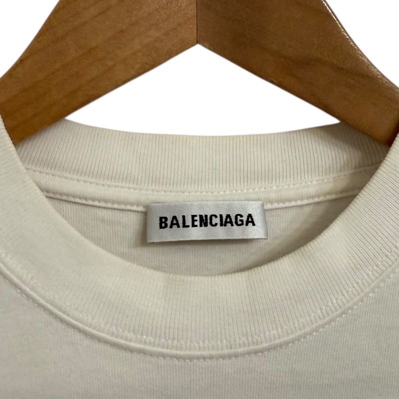 Balenciaga New Copyright Short Sleeve Crew Neck Logo T-Shirt Size XS White