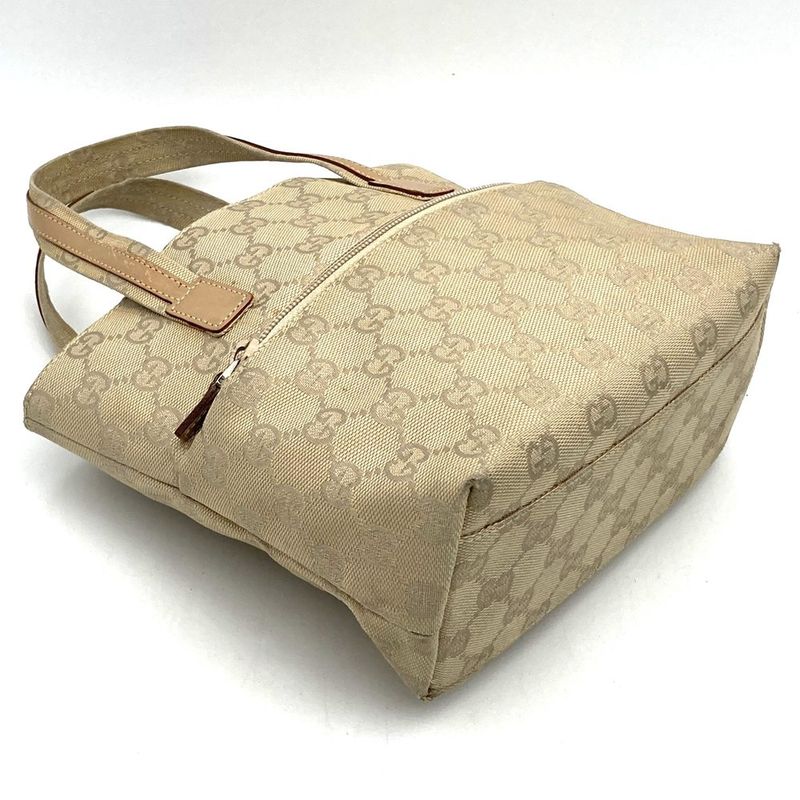 Gucci 002 1079 Handbag Tote Mini Bag Beige GG Canvas Leather Fashion Women