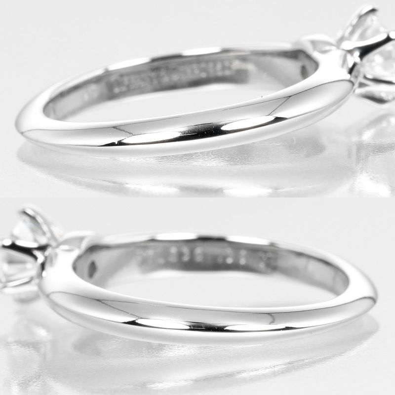 Tiffany & Co Solitaire 0.39ct Vs1/e/goog Pt950platinum X Diamond #6.5 Ladies