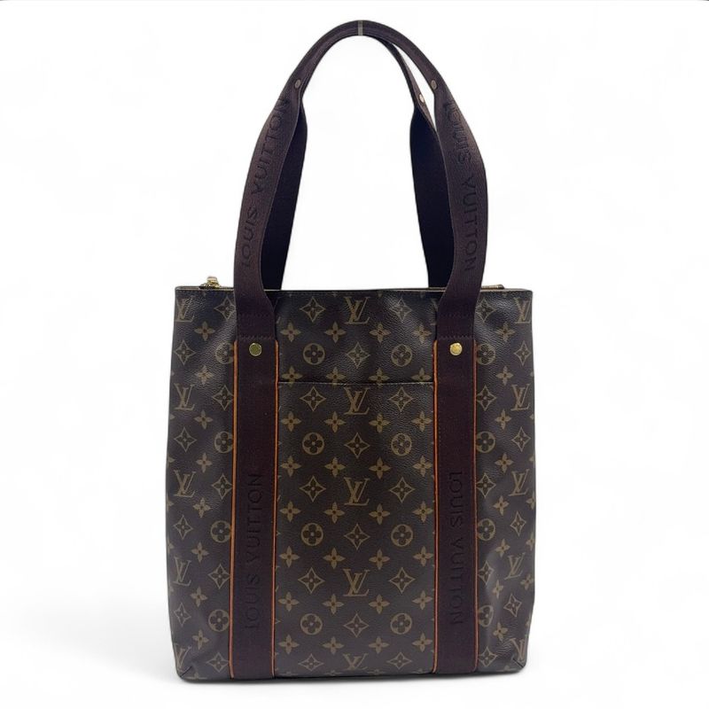 Louis Vuitton Cabas Bobol Damier Ebene Damier Ebene Leather × PVC Brown Tote