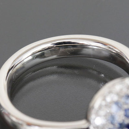 Chanel Sapphire Diamond Ring 18K White Gold 750 E0969