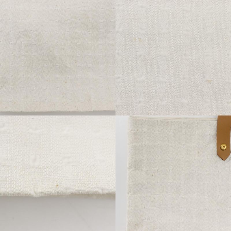 Hermes Amedava Tote GM Cotton White Unisex Handbag