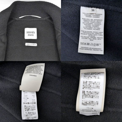 Hermes Gilet Bomba-style Vest Double Face Black 38 Size Cashmere