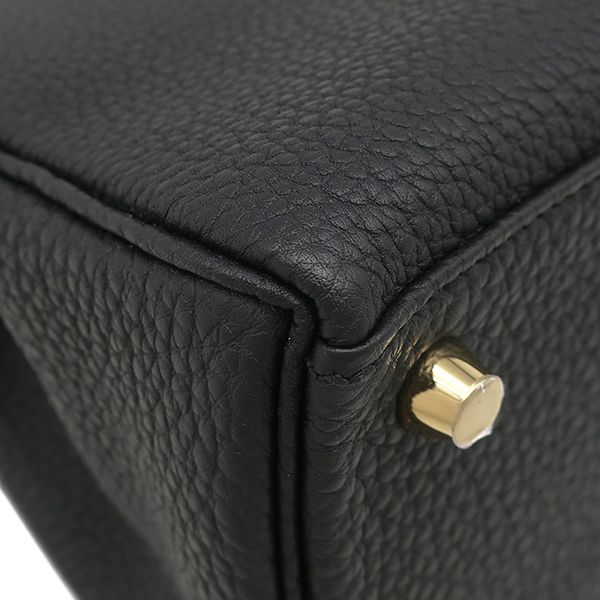 Hermes 2-Way Bag Kelly 25 Internal Stitching Togo Black Gold Hardware Black