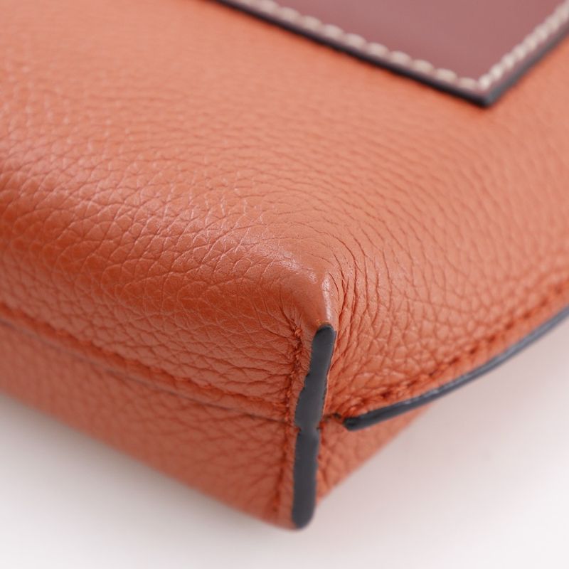 Loewe Pocket Shoulder Phone Pochette 124.12z45 6977 Leather Orange Women's
