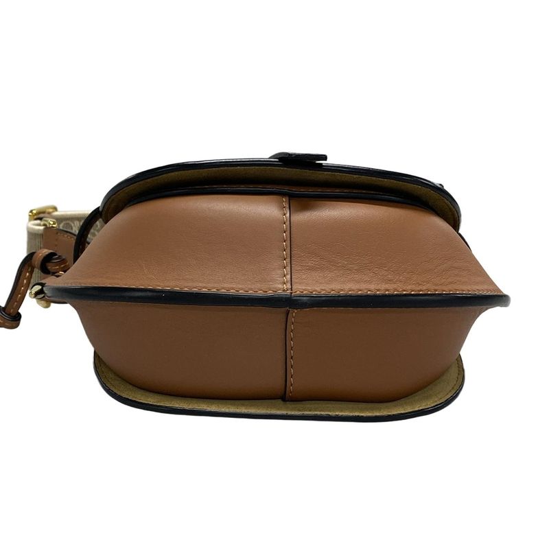 Loewe Shoulder Bag Gate Dual Bag Mini Brown Jacquard Strap Detachable