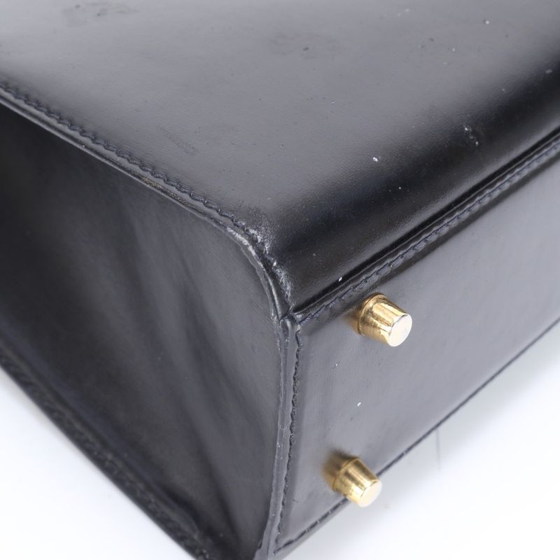 Prada Leather 2WAY Shoulder Bag Crossbody Hand Tote Genuine Leather Black Gold